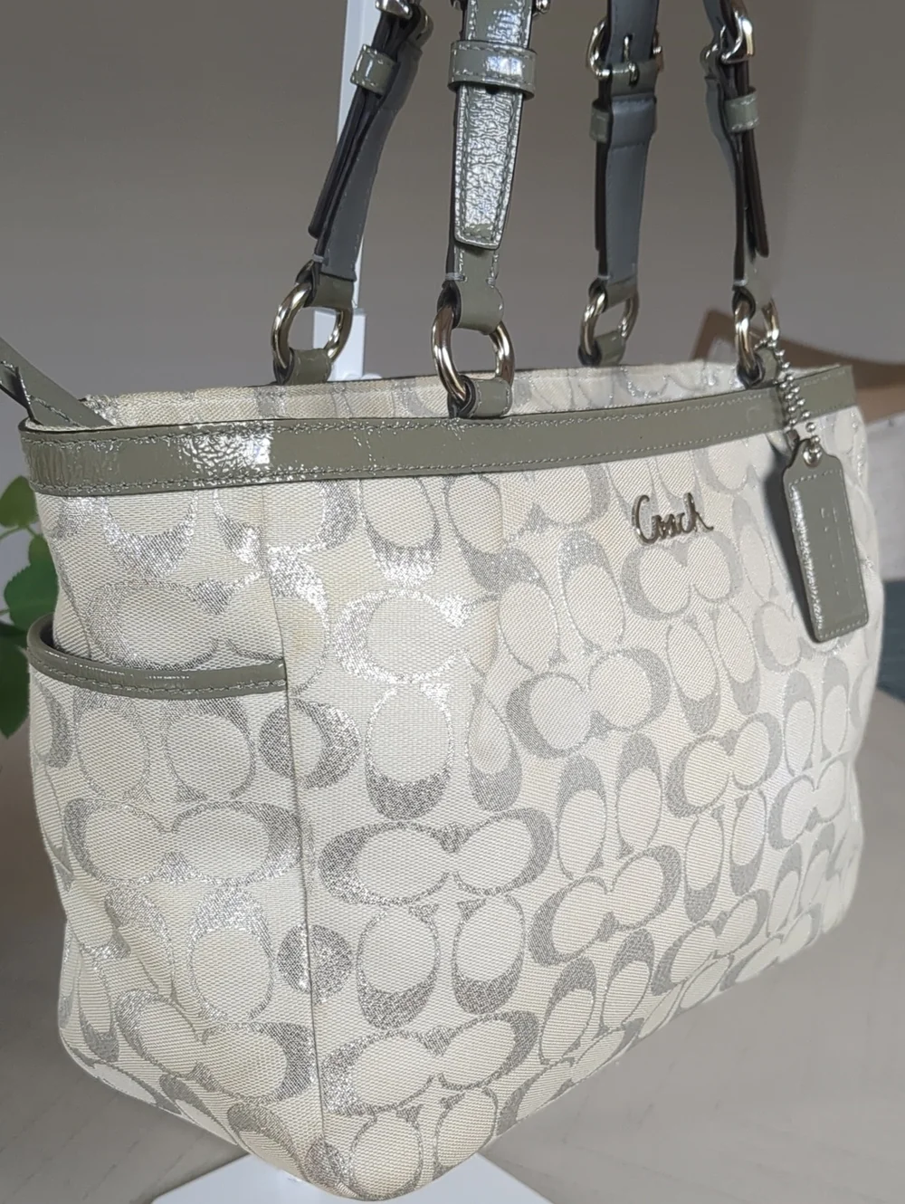 Coach F17724 Gallery Lurex Signature East West Tote